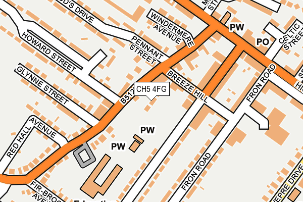 CH5 4FG map - OS OpenMap – Local (Ordnance Survey) CH5 4FG map - OS OpenMap – Local (Ordnance Survey)