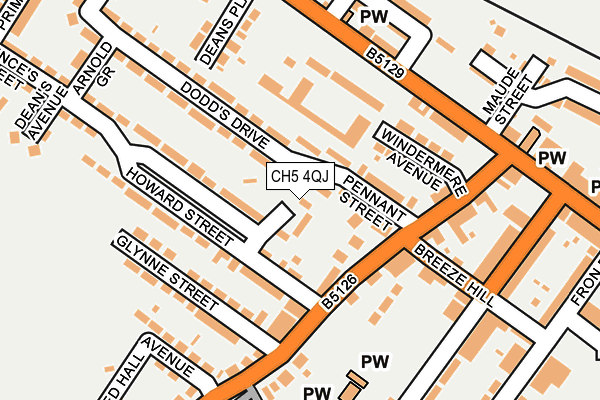 CH5 4QJ map - OS OpenMap – Local (Ordnance Survey) CH5 4QJ map - OS OpenMap – Local (Ordnance Survey)