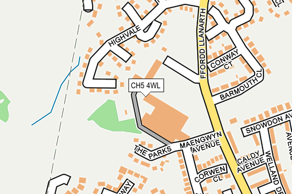 CH5 4WL map - OS OpenMap – Local (Ordnance Survey) CH5 4WL map - OS OpenMap – Local (Ordnance Survey)