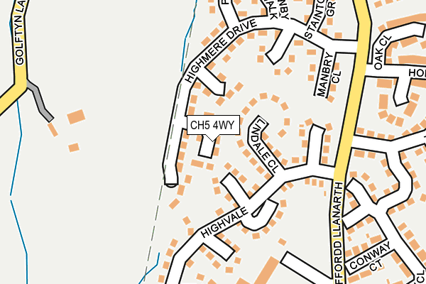 CH5 4WY map - OS OpenMap – Local (Ordnance Survey) CH5 4WY map - OS OpenMap – Local (Ordnance Survey)