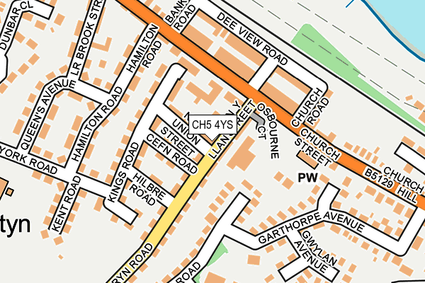 CH5 4YS map - OS OpenMap – Local (Ordnance Survey) CH5 4YS map - OS OpenMap – Local (Ordnance Survey)