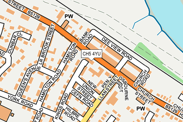CH5 4YU map - OS OpenMap – Local (Ordnance Survey) CH5 4YU map - OS OpenMap – Local (Ordnance Survey)