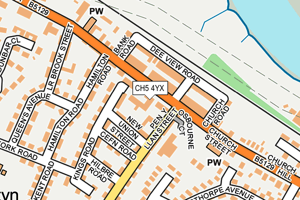 CH5 4YX map - OS OpenMap – Local (Ordnance Survey) CH5 4YX map - OS OpenMap – Local (Ordnance Survey)
