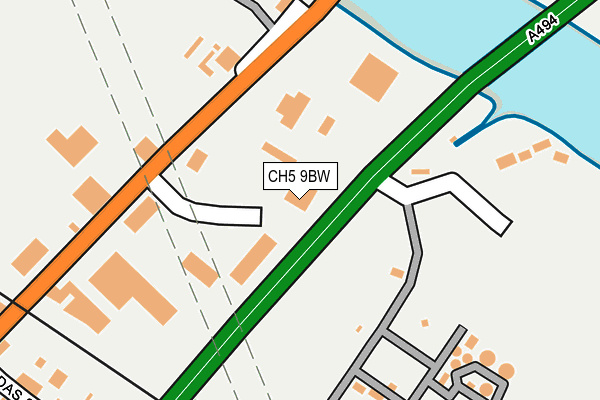 CH5 9BW map - OS OpenMap – Local (Ordnance Survey) CH5 9BW map - OS OpenMap – Local (Ordnance Survey)