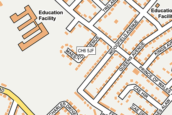 CH6 5JF map - OS OpenMap – Local (Ordnance Survey) CH6 5JF map - OS OpenMap – Local (Ordnance Survey)