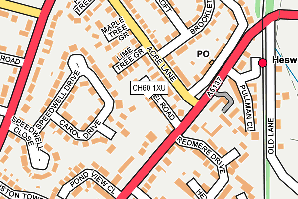 CH60 1XU map - OS OpenMap – Local (Ordnance Survey) CH60 1XU map - OS OpenMap – Local (Ordnance Survey)