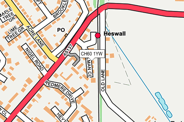 CH60 1YW map - OS OpenMap – Local (Ordnance Survey) CH60 1YW map - OS OpenMap – Local (Ordnance Survey)