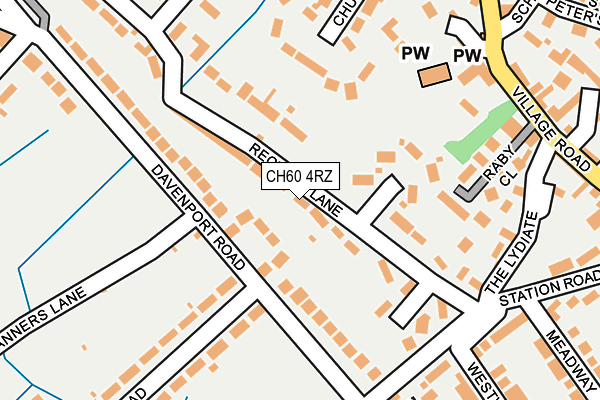 CH60 4RZ map - OS OpenMap – Local (Ordnance Survey) CH60 4RZ map - OS OpenMap – Local (Ordnance Survey)