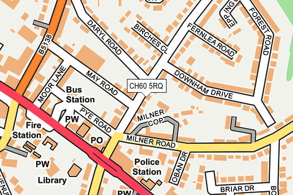CH60 5RQ map - OS OpenMap – Local (Ordnance Survey) CH60 5RQ map - OS OpenMap – Local (Ordnance Survey)