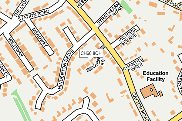 CH60 8QH map - OS OpenMap – Local (Ordnance Survey) CH60 8QH map - OS OpenMap – Local (Ordnance Survey)