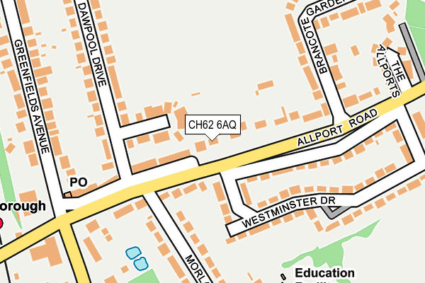 CH62 6AQ map - OS OpenMap – Local (Ordnance Survey) CH62 6AQ map - OS OpenMap – Local (Ordnance Survey)