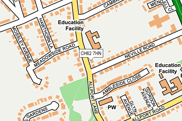 CH62 7HN map - OS OpenMap – Local (Ordnance Survey)