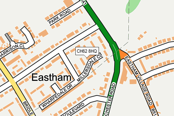 CH62 8HQ map - OS OpenMap – Local (Ordnance Survey)