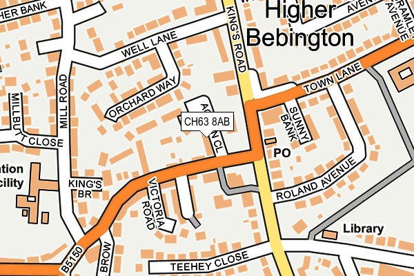 CH63 8AB map - OS OpenMap – Local (Ordnance Survey) CH63 8AB map - OS OpenMap – Local (Ordnance Survey)