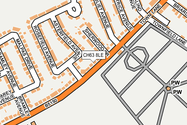 CH63 8LE map - OS OpenMap – Local (Ordnance Survey) CH63 8LE map - OS OpenMap – Local (Ordnance Survey)