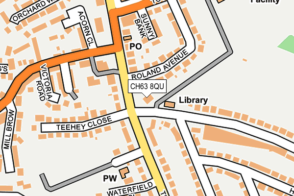 CH63 8QU map - OS OpenMap – Local (Ordnance Survey) CH63 8QU map - OS OpenMap – Local (Ordnance Survey)