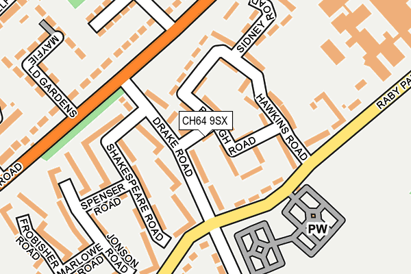 CH64 9SX map - OS OpenMap – Local (Ordnance Survey) CH64 9SX map - OS OpenMap – Local (Ordnance Survey)