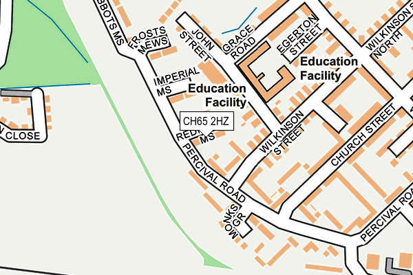 CH65 2HZ map - OS OpenMap – Local (Ordnance Survey)