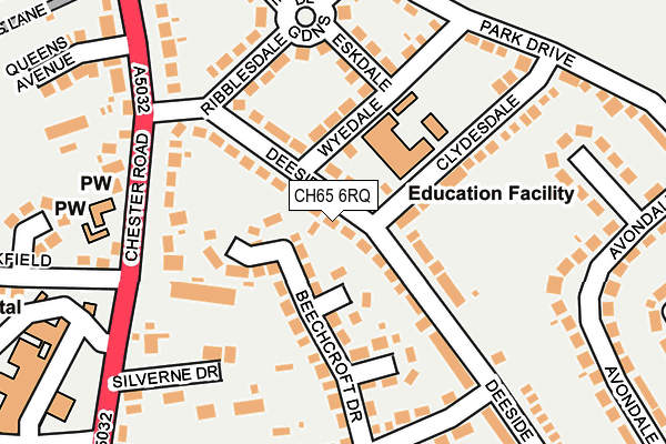 CH65 6RQ map - OS OpenMap – Local (Ordnance Survey)