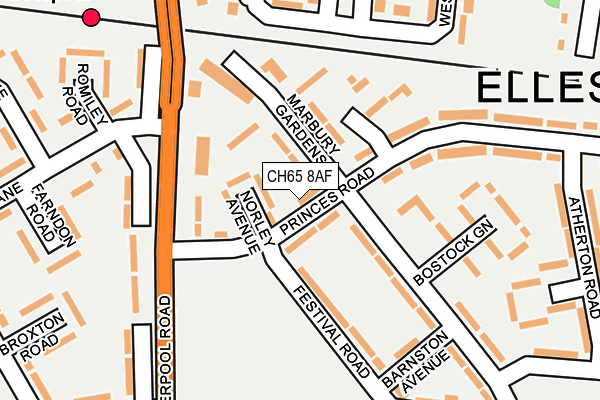 CH65 8AF map - OS OpenMap – Local (Ordnance Survey) CH65 8AF map - OS OpenMap – Local (Ordnance Survey)