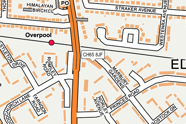 CH65 8JF map - OS OpenMap – Local (Ordnance Survey) CH65 8JF map - OS OpenMap – Local (Ordnance Survey)