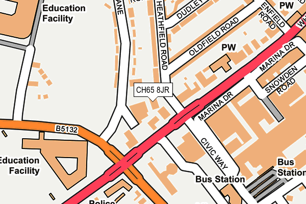 CH65 8JR map - OS OpenMap – Local (Ordnance Survey)