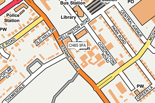 CH65 9FA map - OS OpenMap – Local (Ordnance Survey) CH65 9FA map - OS OpenMap – Local (Ordnance Survey)