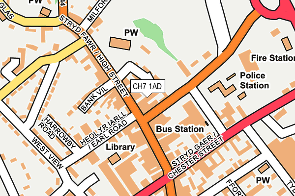 CH7 1AD map - OS OpenMap – Local (Ordnance Survey) CH7 1AD map - OS OpenMap – Local (Ordnance Survey)