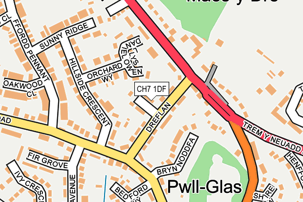 CH7 1DF map - OS OpenMap – Local (Ordnance Survey) CH7 1DF map - OS OpenMap – Local (Ordnance Survey)