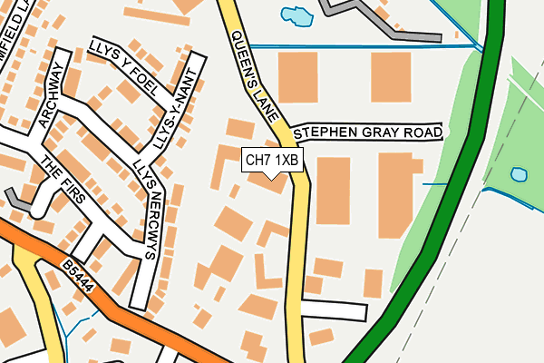 CH7 1XB map - OS OpenMap – Local (Ordnance Survey) CH7 1XB map - OS OpenMap – Local (Ordnance Survey)