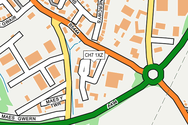 CH7 1XZ map - OS OpenMap – Local (Ordnance Survey) CH7 1XZ map - OS OpenMap – Local (Ordnance Survey)