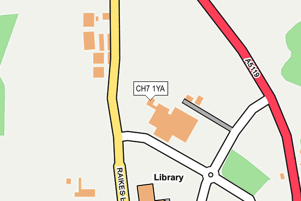 CH7 1YA map - OS OpenMap – Local (Ordnance Survey) CH7 1YA map - OS OpenMap – Local (Ordnance Survey)