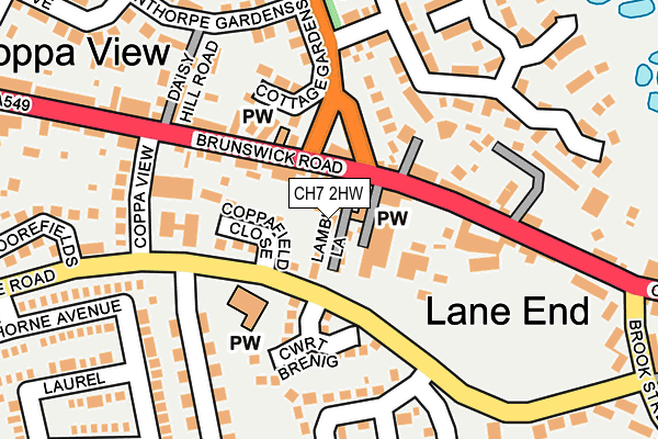 CH7 2HW map - OS OpenMap – Local (Ordnance Survey) CH7 2HW map - OS OpenMap – Local (Ordnance Survey)