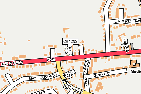 CH7 2NS map - OS OpenMap – Local (Ordnance Survey) CH7 2NS map - OS OpenMap – Local (Ordnance Survey)
