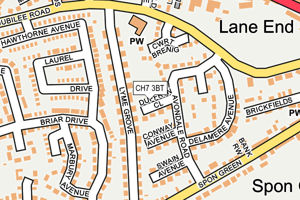 CH7 3BT map - OS OpenMap – Local (Ordnance Survey) CH7 3BT map - OS OpenMap – Local (Ordnance Survey)
