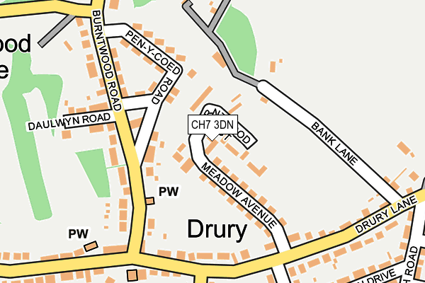 CH7 3DN map - OS OpenMap – Local (Ordnance Survey) CH7 3DN map - OS OpenMap – Local (Ordnance Survey)