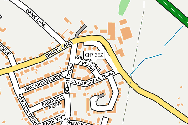 CH7 3EZ map - OS OpenMap – Local (Ordnance Survey) CH7 3EZ map - OS OpenMap – Local (Ordnance Survey)