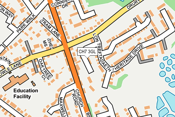CH7 3GL map - OS OpenMap – Local (Ordnance Survey) CH7 3GL map - OS OpenMap – Local (Ordnance Survey)