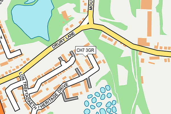 CH7 3GR map - OS OpenMap – Local (Ordnance Survey) CH7 3GR map - OS OpenMap – Local (Ordnance Survey)
