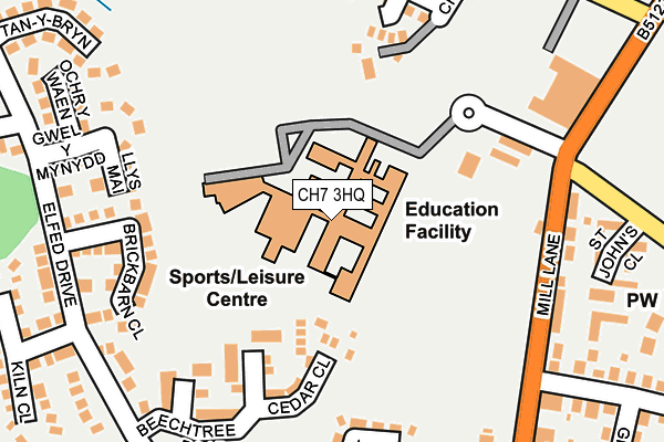 CH7 3HQ map - OS OpenMap – Local (Ordnance Survey) CH7 3HQ map - OS OpenMap – Local (Ordnance Survey)
