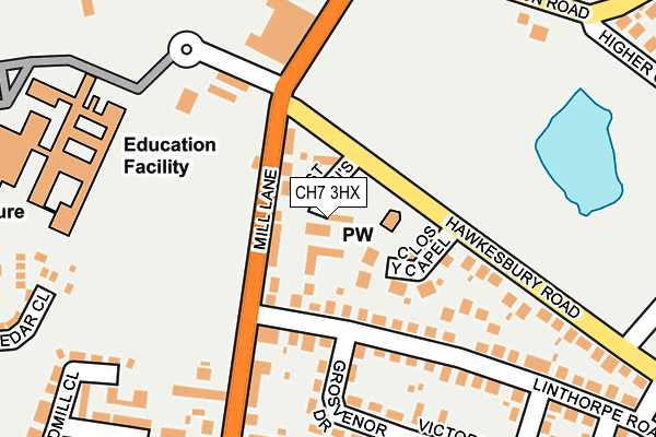 CH7 3HX map - OS OpenMap – Local (Ordnance Survey) CH7 3HX map - OS OpenMap – Local (Ordnance Survey)