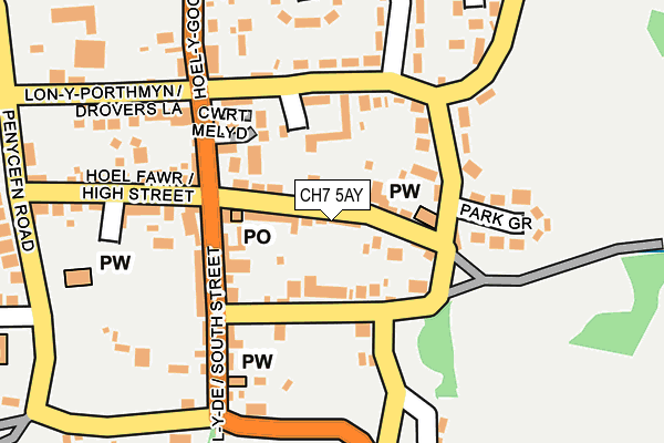 CH7 5AY map - OS OpenMap – Local (Ordnance Survey) CH7 5AY map - OS OpenMap – Local (Ordnance Survey)