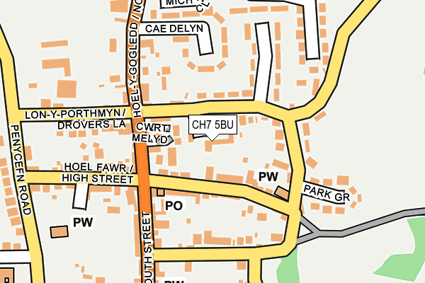 CH7 5BU map - OS OpenMap – Local (Ordnance Survey) CH7 5BU map - OS OpenMap – Local (Ordnance Survey)