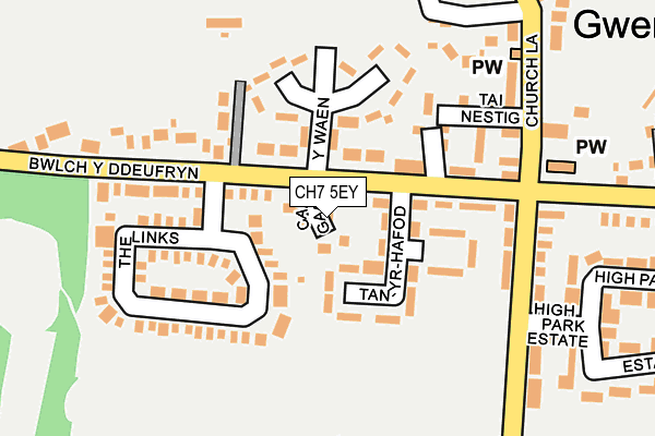 CH7 5EY map - OS OpenMap – Local (Ordnance Survey) CH7 5EY map - OS OpenMap – Local (Ordnance Survey)