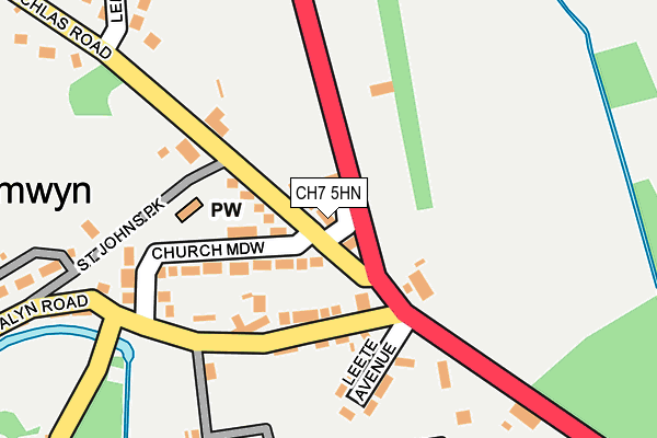CH7 5HN map - OS OpenMap – Local (Ordnance Survey) CH7 5HN map - OS OpenMap – Local (Ordnance Survey)