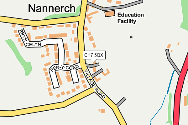 CH7 5QX map - OS OpenMap – Local (Ordnance Survey) CH7 5QX map - OS OpenMap – Local (Ordnance Survey)