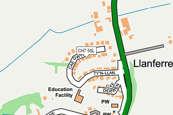 CH7 5SL map - OS OpenMap – Local (Ordnance Survey) CH7 5SL map - OS OpenMap – Local (Ordnance Survey)