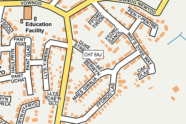 CH7 6AJ map - OS OpenMap – Local (Ordnance Survey) CH7 6AJ map - OS OpenMap – Local (Ordnance Survey)