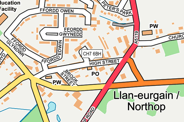 CH7 6BH map - OS OpenMap – Local (Ordnance Survey) CH7 6BH map - OS OpenMap – Local (Ordnance Survey)