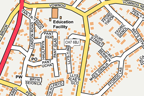 CH7 6BJ map - OS OpenMap – Local (Ordnance Survey) CH7 6BJ map - OS OpenMap – Local (Ordnance Survey)